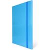 Euro-Cart Cartellina Portadocumenti con Elastico Piatto 1 Pezzo Dorso 1,5cm Cartellina 3 Lembi Rigida con Elastico in Cartone Plastificato Lucido per Ufficio, Scuola o Studio Made in Italy Azzurro