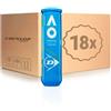 DUNLOP PALLINE TENNIS DUNLOP AUSTRALIAN OPEN CARTONE 18 TUBI DA 4 PALLE