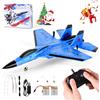 Jradse 2,4 GHz 2CH RC Aereo Modello di Volo, Aliante RC facile da pilotare con luci colorate Aereo Giocattolo all'Aperto con 2 batterie per Bambini e Principianti, blu
