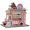 Crafts&Co® Puzzle in legno 3D fai da te a forma di carrozza a ciambella, kit in miniatura per adulti, set creativo per rilassarsi e decorare, dimensioni 16 x 8 x 10 cm, rosa