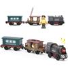 Vmxlso Retrò Trenino Elettrico per Bambini, Treno Giocattolo per Bambini Alimentato a Batteria, Trenino Giocattolo Magnetico per Bambinis, Treno Elettrico per Bambinis, Compatibile con Thomas, Brio