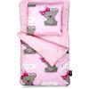 PinkZebra Sacco nanna per bambole double face Set da 2 pezzi per lettino per bambole piccolo Biancheria da letto per bambole Biancheria da letto per bambole in cotone con cuscino per lettino per bambo