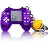 CZT nuovo mini portachiavi Console Brick con 26 decorazioni dello zaino di gioco built-in classico nostalgico e piacevole puzzle regali per bambini ragazza retrò console di gioco portatile (Viola)