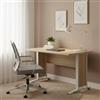 Dmora - Scrivania Albertine, Scrittoio multiuso, Tavolo per ufficio porta PC, Piano di lavoro, 120x80 h75 cm, Quercia e Bianco