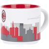 A.C. Milan Tazza Skyline, Prodotto Ufficiale, Ceramica, White-Red-Grey, TU