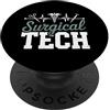 Surgical Technologist Retro Scrub Tech O Divertente chirurgico Tech dicendo ECG battito cardiaco Caduceo PopSockets PopGrip Adesivo