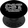 Surgical Tech Floral Varsity Letters Wom Divertente tecnologo chirurgico certificato CST PopSockets PopGrip Adesivo