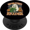 book lover ghost reading library hallowe Lettore spiritato PopSockets PopGrip Adesivo