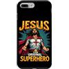 Jesus Original Superhero Faithful Tops Custodia per iPhone 7 Plus/8 Plus Gesù originale supereroe stile fumetto divertente cristiano