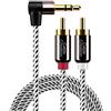 CableCreation 3,5 mm su cavo RCA, angolo 3,5 mm maschio a 2 connettori RCA, audio AUX stereo e splitter placcato oro, per smartphone, MP3, tablet, altoparlanti, home theater, HDTV, circa 1 m 3 ft
