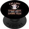 Cat Cute Cats & Funny Animal Things Co. Classy Sassy Smart Assy - Simpatico gatto divertente, gattino PopSockets PopGrip Adesivo