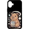 Milktea Boba Pearl Lover Gifts Custodia per iPhone 16 Plus Capybara Drinking Boba Tea