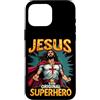 Jesus Original Superhero Faithful Tops Custodia per iPhone 16 Pro Max Gesù originale supereroe stile fumetto divertente cristiano