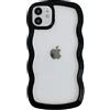 QLTYPRI Custodia per iPhone 11 Cover, iPhone 11 Custodia Trasparente per Ragazze Donne, Silicone Morbido TPU Bordi Curvi Ondulati Antiurto Protettiva Case - Nero