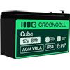 Green Cell GreenCell® Batteria al piombo AGM 12V 8Ah Accumulatore Ricaricabile Sigillata VRLA Senza manutenzione Batterie di ricambio ermetica | giocattoli per bambini | Installazioni di allarme | UPS/USV