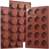 ionEgg Stampi cilindrici in silicone a 15 cavità, antiaderenti, per pasticceria, mini sapone, caramelle, dessert, cubetti di ghiaccio e artigianato, flessibili e durevoli