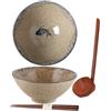 TuYines Ramen Bowl Set ciotola giapponese in ceramica ramen, con cucchiaio, 1200 ml, ciotola in rame
