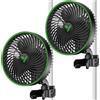 VIVOSUN Kit da 2 Grow Ventilatori Clip Smart AeroWave E6 Gen2, 6 Motore EC, Controllo APP/WiFi con Timer, 5 Velocità, Oscillante 12W IP54, per Grow Tent e Coltivazione Idroponica, Nero