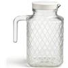 MGE World MGE - Brocca in Vetro con Coperchio - Bottiglia per Acqua e Bevande Calde/Fredde - Caraffa per Tè, Succo, Latte, Caffè e Limonata - Bottiglia in Vetro 1,5 Litri