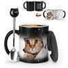 MUGKISS Tazza in ceramica che cambia colore, 311.8 g, con scritta I Work Hard So My Cat Can Have a Better Life, tazza in ceramica, regalo per gatti, amici, amanti dei gatti.