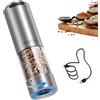 CIRCLE JOY Macinapepe Ricaricabile Macinaspezie Elettrico in Acciaio Inossidabile con Contenitore Trasparente da 95ml, Luce LED Bianca e Ruvidità Regolabile Esterna, Argento