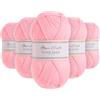 Utopia Crafts Super Aran - Filato per lavori a maglia e uncinetto, 5 pezzi, 100 g (cipria cipria)