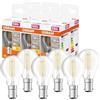 OSRAM Lampada LED P40 Classic P40 Star Classic P40 per base B15D, forma a goccia, FIL, 470 lumen, bianco caldo, 2700k, sostituzione per lampadine da 40w convenzionali, non dimmerabile, 6 pacchetti