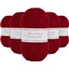 Utopia Crafts Super Aran - Filato per lavoro a maglia e uncinetto, 5 pezzi, 100 g, colore: prugna