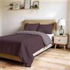 Italian Bed Linen Copripiumino Piazza e Mezza, Tinta Unita DoubleFace, Parure Copripiumino ZOE, con Sacco Piumone 200x200cm con patella 50cm + coppia federe 50x80cm VINACEO/ROSA ANTICO