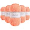 Utopia Crafts Super Aran - Filato per lavoro a maglia e uncinetto, 5 pezzi, 100 g (Sunset Glow)