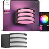 Philips Hue Lucca Applique per Esterni, Luce Smart Tunabel Bianca e a Colori, Luminosità 1.100 lm, Lampadina A60 Inclusa, Regolabile, Resistente a Intemperie IP44, Compatibile con Matter, Zigbee