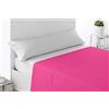 Miracle Home. Lenzuolo sopra morbido e confortevole, 100% microfibra spazzolata, senza rughe e anti-peeling. 260 x 270. Letto da 180. Fucsia
