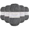 Utopia Crafts Super Aran - Filato per lavori a maglia e uncinetto, 5 pezzi, 100 g, grigio fumo
