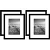 Americanflat Cornice 20x25 cm Nere - Set da 2 Cornici 13x18 cm con Passepartout o 25x20 cm Senza Passepartout - Portafoto con Pannello Protettivo in Plastica, Ganci e Cavalletto Integrati