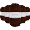 Utopia Crafts Super Aran, filato per lavoro a maglia e uncinetto, 5 pezzi, 100 g (Espresso Glow)