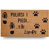 LifeGreen Zerbino Kera Animals con Fibre di Cocco, Tappeto Antisporco per Ingresso Rettangolare, 40X70 cm, Fondo in Lattice Antiscivolo - Stampa "Pulirsi i Piedi e le Zampe"