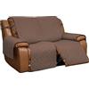 Easy-Going Copridivano reversibile per divano reclinabile, copertura con sedute separate, protezione con cinghie elastiche, per bambini, cani, animali domestici (per divano a 2 posti, marrone/beige)