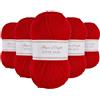 Utopia Crafts Super Aran - Filato per lavori a maglia e uncinetto, 5 pezzi, 100 g (scarlet glow)