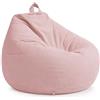 Highdi Poltrona Sacco Adulti 100 x 120 cm - Senza Imbottitura, Cotone e Lino Pouf Sacco Gigante, Rosa Bean Bag Chair per Soggiorno/Camera/Gaming