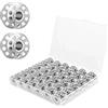 HASLED Bobine per Macchina da Cucire in Metallo - Set da 36 Pezzi con Portabobine Trasparente - Diametro Interno 7mm - Compatibile con la Maggior Parte delle Macchine da Cucire