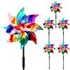 Yitla Set di 5 mulino a vento colorato per piccioni, orto, uccellini, piccioni, giardino, balcone, 54 cm di altezza, colore a strisce, 5 pezzi