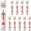 三菱鉛筆 Uniball ZENTO UBR-Z-07 - Ricarica di inchiostro a base d'acqua, punta media da 0,7 mm, colore rosso, compatibile con penne Uniball ZENTO, UBRZ07.15, confezione da 10