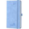 POPRUN Agenda 2026 2027 Settimanale Tascabile 8,8 x 16,3cm | Diario Scuola Piccola, 17 Mesi da Ago.2026 a Dic.2027, Copertina Rigida in PU, Carta Spessa da 70 GSM(Blu Cielo)