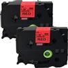 Neouza - Nastro adesivo laminato TZe TZ compatibile con Brother P-Touch, 24 mm x 8 m. Black on Red