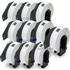 BETCKEY - 10 Rotoli DK-11203 Etichette per Raccoglitori Compatibile con Brother, 17mm x 87mm, 3000 Etichette per Stampanti di Etichette Brother QL