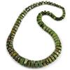 Avalaya Collana con perline a bottone in legno verde e nero, lunghezza 60 cm