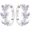 NUJIFFY Orecchini in argento da donna, alla moda, in argento Sterling 925, orecchini a cerchio con onde luccicanti, graziosi e alla moda, regalo di compleanno per uomini, sorelle e amanti, As show