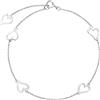 FANCIME Bracciale in Oro Bianco Massiccio 14 carati (585) Delicato e Minimalista Cuore Gioielli per Donne e Ragazze, Lunghezza della Catena: 15 + 2 + 2 cm