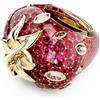 Swarovski Anello con motivo Idyllia, Taglio misto, Fragola, Rosso, Placcato color oro, taglia 58