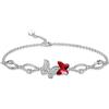 Flpruy Bracciale Farfalla/Libellula, Gioiello Farfalla Libellula con Cristallo Blu/Viola per Sposa, Bracciale in Argento 925 da Donna, Regalo di Compleanno o Laurea per Ragazze e Donne, 18.89 cm